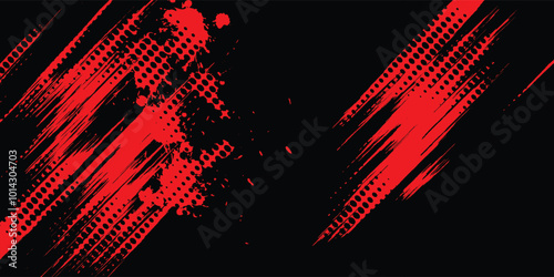 Black red grunge texture vector background. Old wall. Textured template for design. Embossed painted stucco wall.