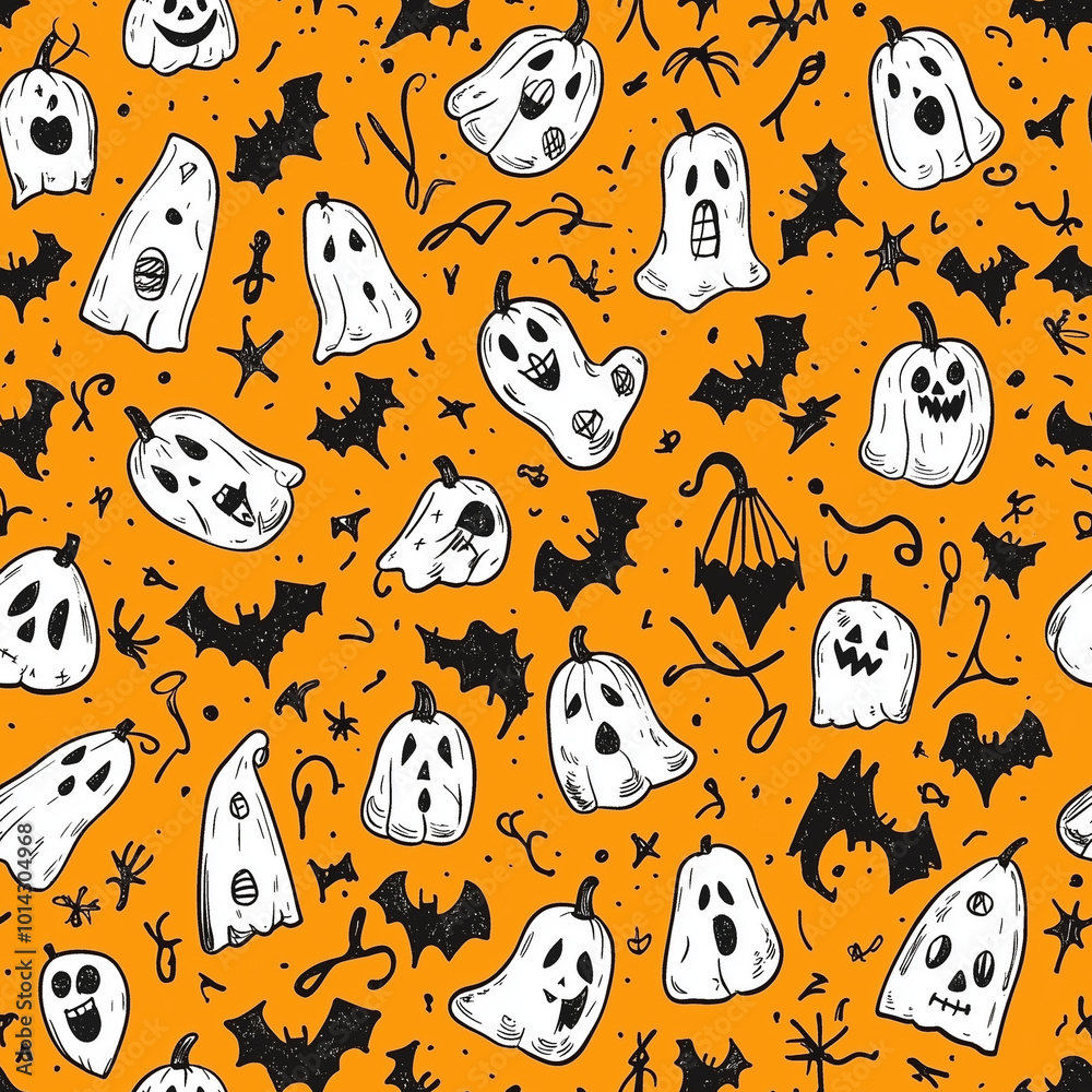 seamless pattern with halloween pumpkins seamless pattern with halloween pumpkins
