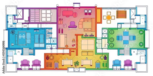 Interior Layout Design: Arranging Seats, Couch, and Tables in Office and Home Furniture Plans