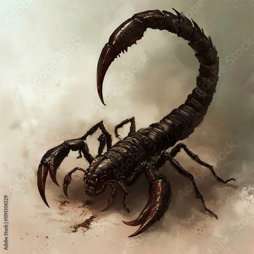 A Detailed Illustration of a Scorpion - Art Print photo