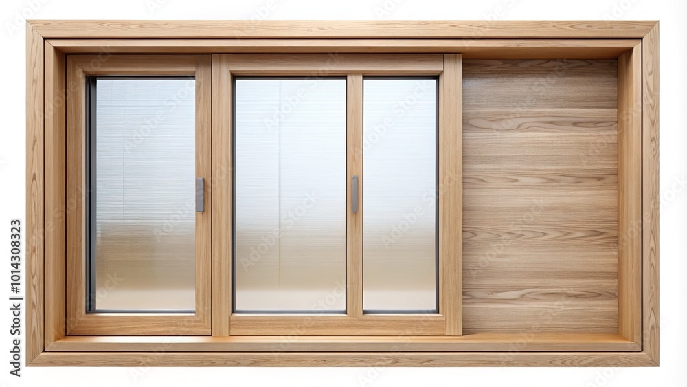 Wooden Rectangular Sliding Window with Clear Glass - Modern Product Photography for Home Design Wooden Rectangular Sliding Window with Clear Glass - Modern Product Photography for Home Design