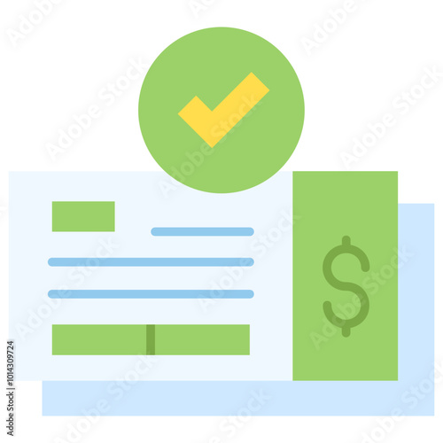 bank check payment Flat Icon