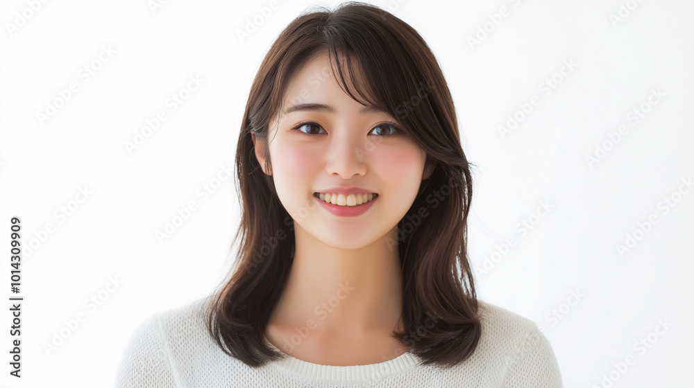 笑顔の若い日本人女性 笑顔の若い日本人女性