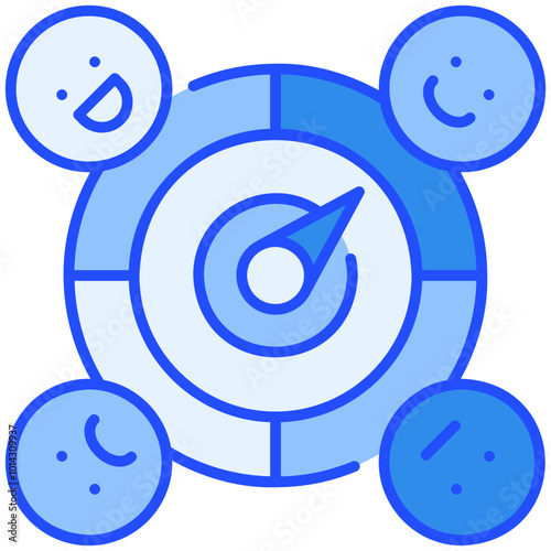 customer satisfaction Blue Filled Line Icon