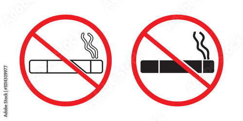 No smoking sign. Smoking area. black symbol. Vector