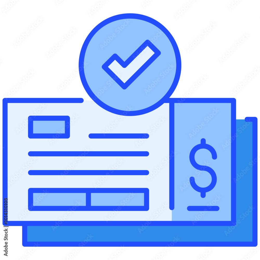 bank check payment Blue Filled Line Icon bank check payment Blue Filled Line Icon