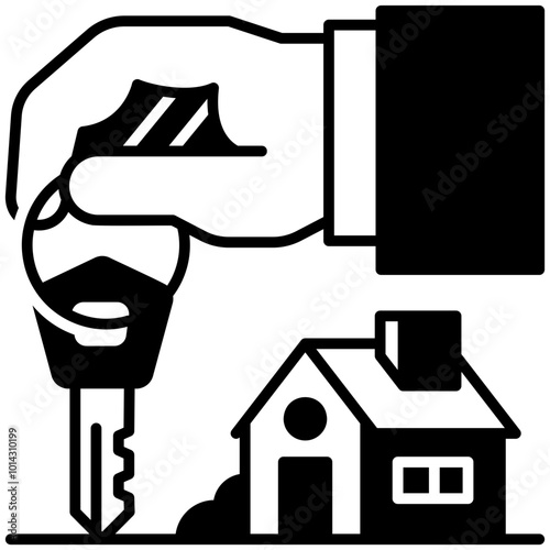 House Handover Black Fill Icon