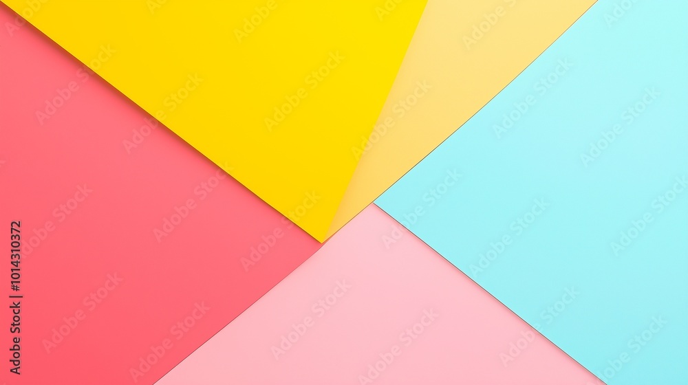 Paper layer yellow, blue and pink solid with shadow background Paper layer yellow, blue and pink solid with shadow background