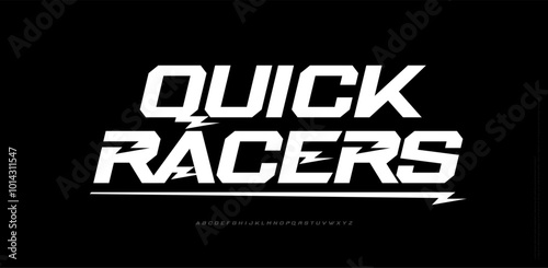 Modern techno thunder logo alphabet fonts. Typography abstract urban sport, technology, fashion, fast, digital, future creative logos fonts. vector illustration