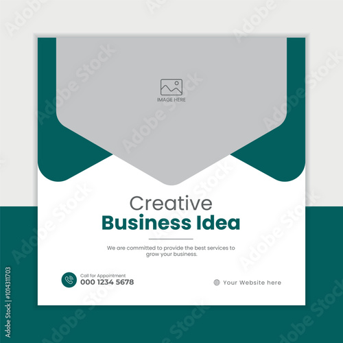 Business marketing agency promotion social media post template. Editable square banner design 