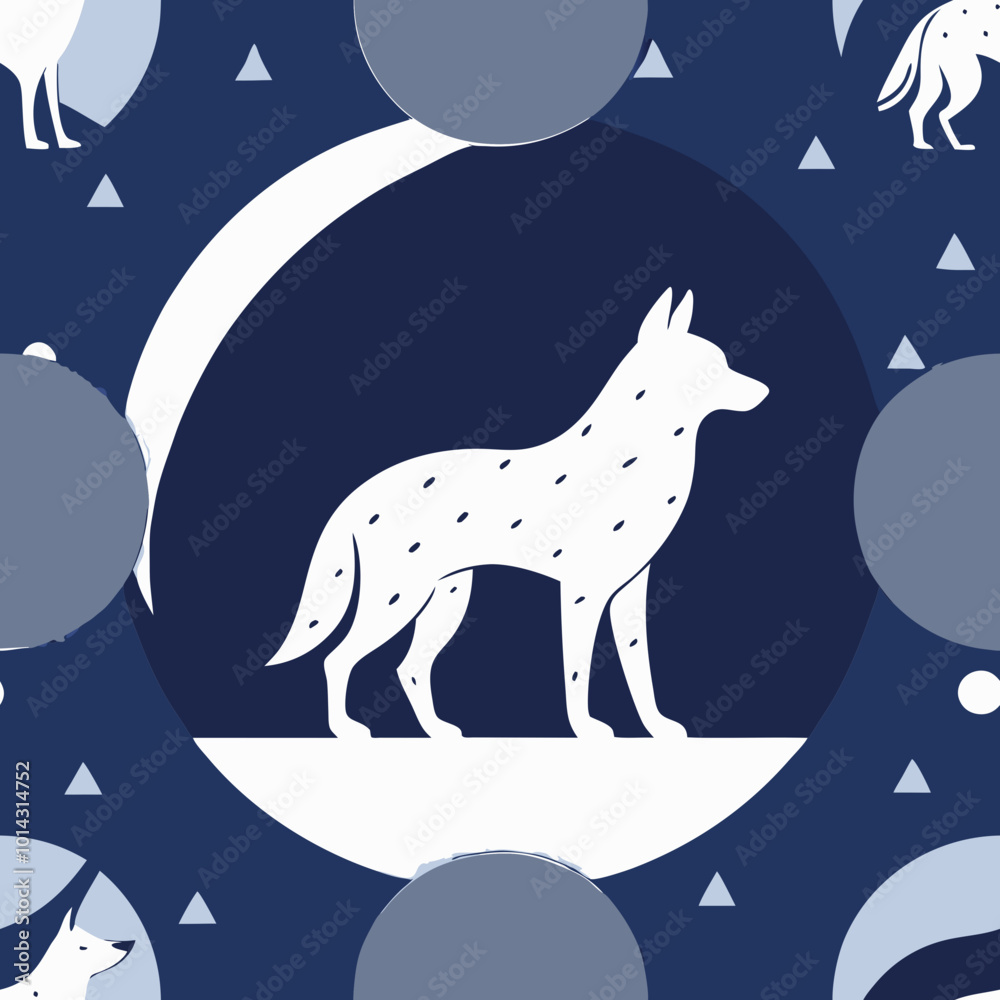Fototapeta premium wolf under the moon