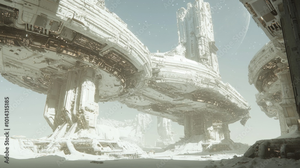 Futuristic Space Colony Concept Art for Harsh Alien Environments with Ray Tracing Technology Futuristic Space Colony Concept Art for Harsh Alien Environments with Ray Tracing Technology
