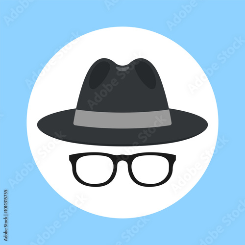 Spy icon. Browse the web privately in Incognito mode. VPN. Virtual private network. Vector icon isolated on white background