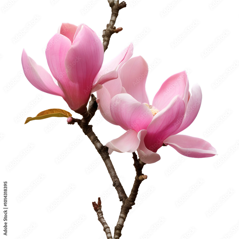 Obraz premium Pink magnolia flowers. png isolated background. transparent background