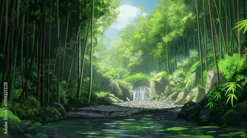 Obraz na płótnie anime background of beautiful landscape for wallpaper w salonie