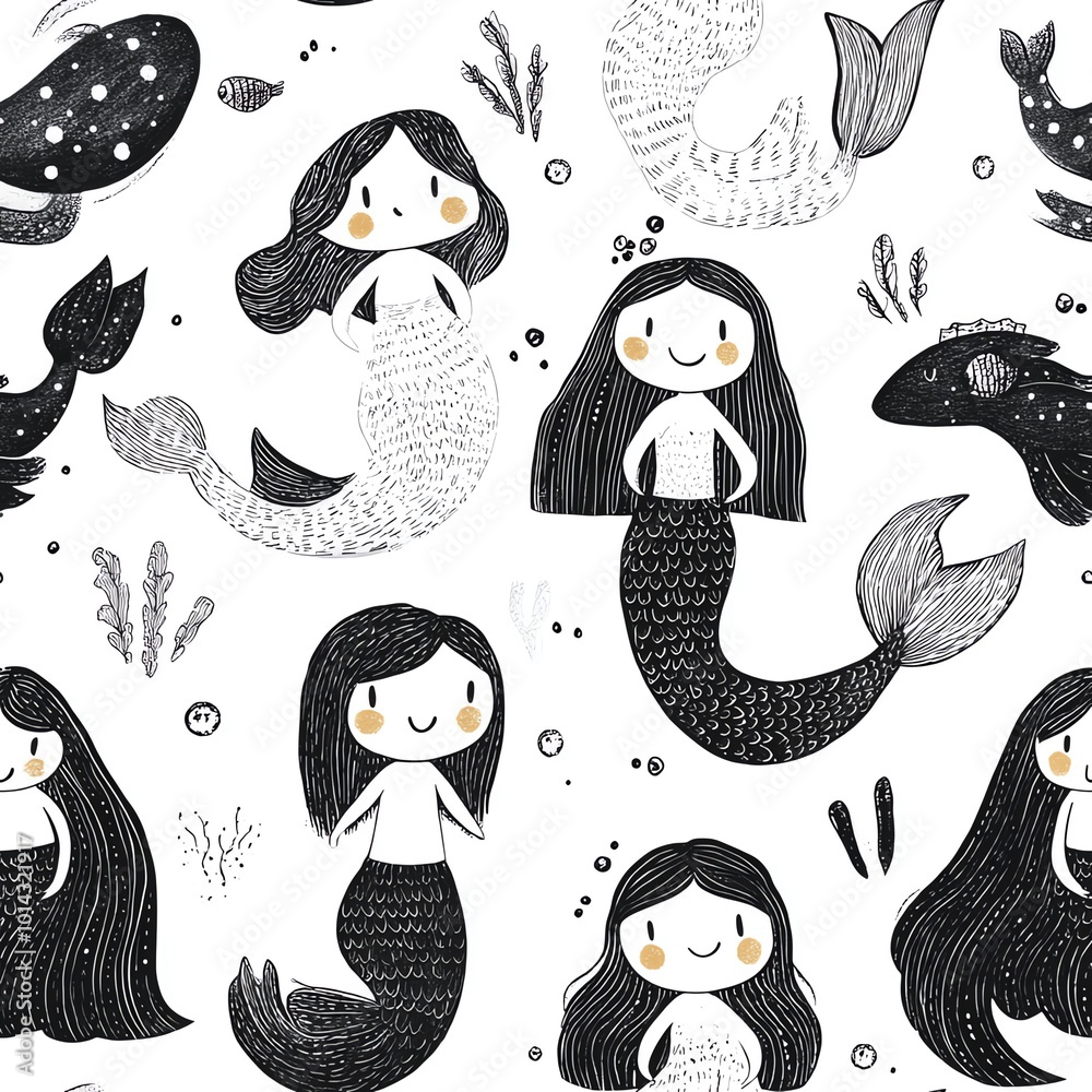 Obraz premium Mermaids Sea Creatures