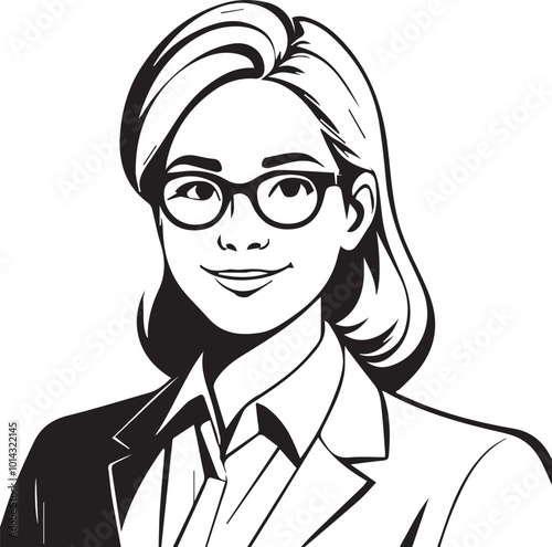 Cartoon character drawing of a female manager