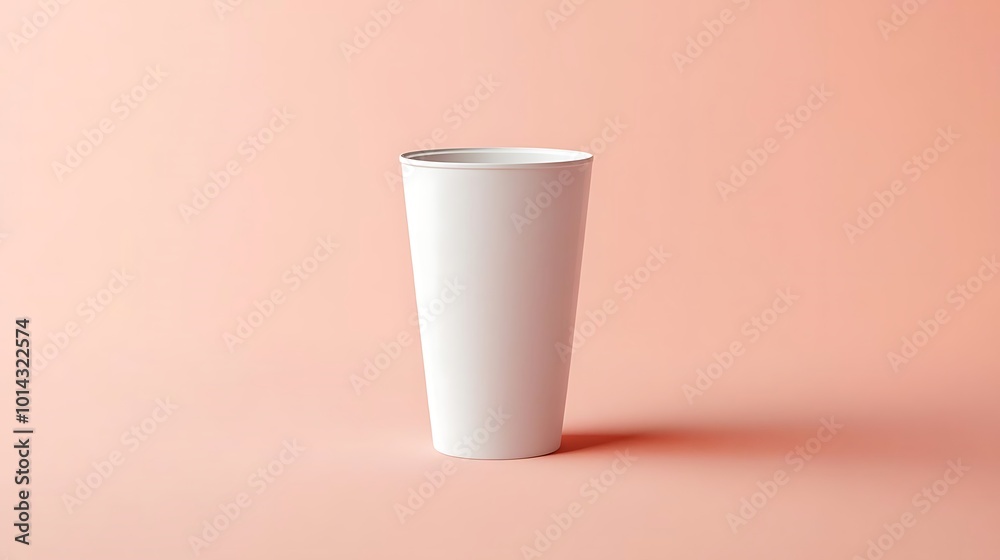 White Disposable Cup Mockup on Pink Background White Disposable Cup Mockup on Pink Background
