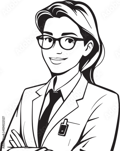 Cartoon character drawing of a female manager