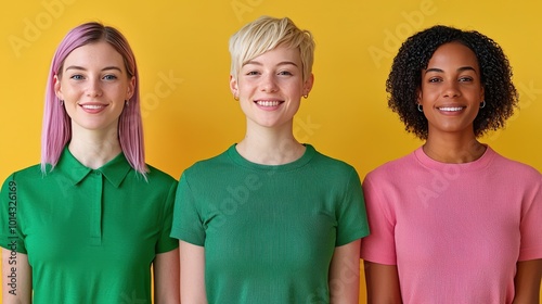 Diverse Group of Young Women Smiling Friendship Inclusion Community