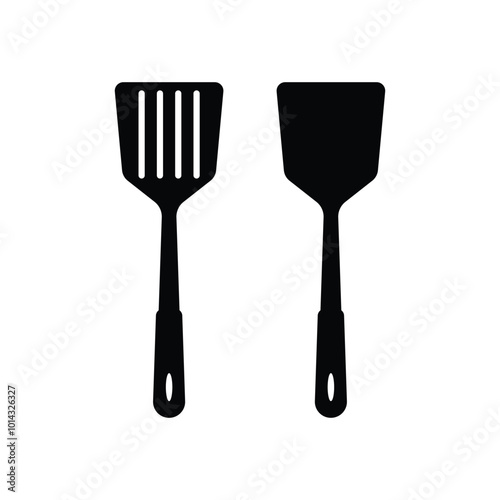 set of silhouette spatula icon vector design template