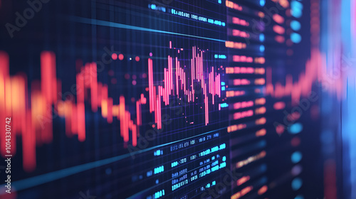 Futuristic Financial Data Visualization A holographic display of complex financial data indicating positive growth trends Great for tech-oriented investment firm promotions