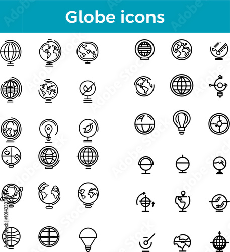 Globe Icon World Globe Icon Earth Icon Global Icon Planet Icon Vector