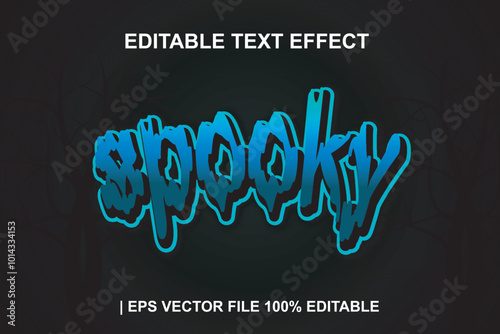 A spooky Halloween themed design vector text effect template. Bold typography, combined with spooky colors and shadow effects, creates a chilling yet festive 