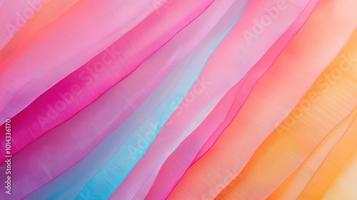 Abstract Colorful Fabric Texture  Translucent  Layered  Ombre  Rainbow  Background  Design