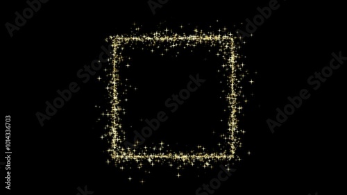 square particle effect with yellow gold color 4k  animation video