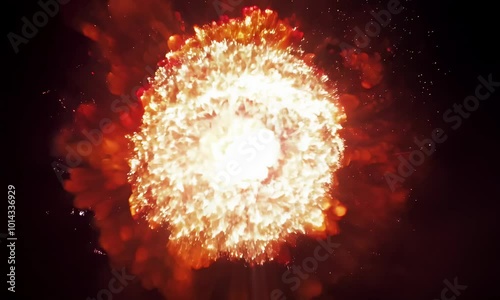 Fiery energy explosion with glowing white hot center.