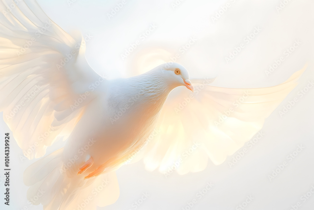 Obraz premium Holy spirit dove with a dramatic background, concept of resurrection