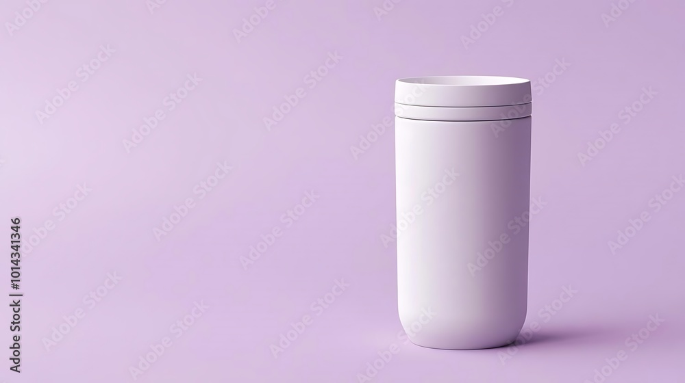 White Tumbler Mockup on Purple Background White Tumbler Mockup on Purple Background