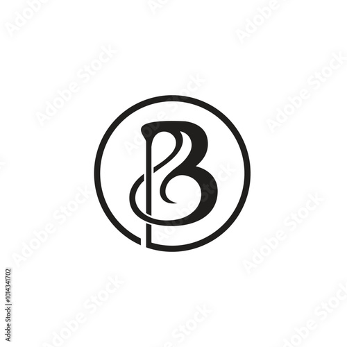 Unique letter B logo in a circle