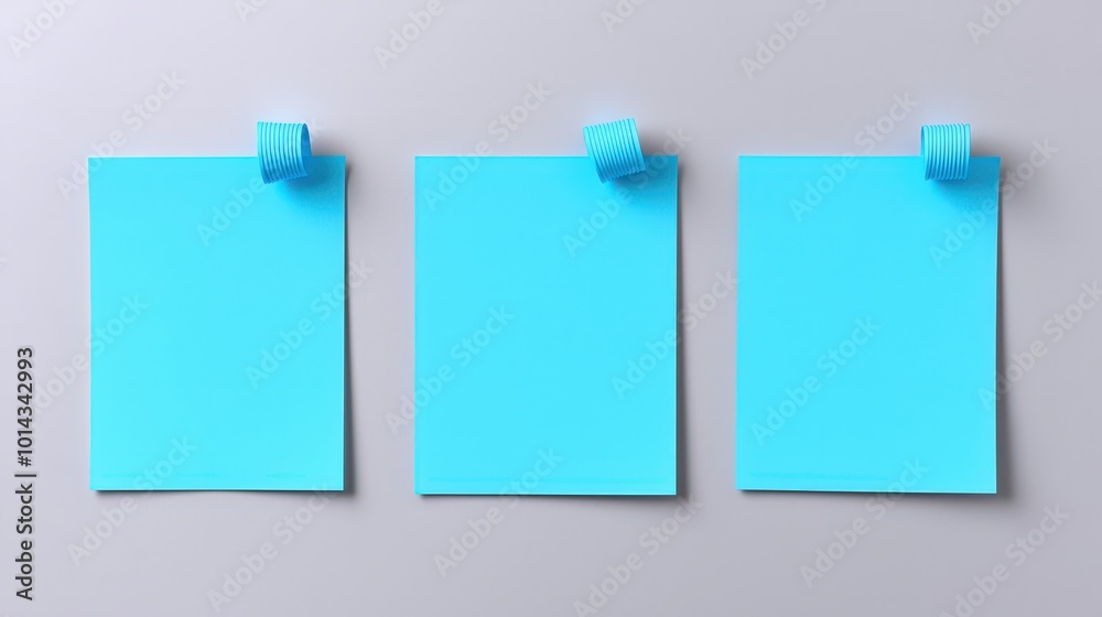 Blue Sticky Notes on White Wall Office Supplies Blank Notes Message Board Blue Sticky Notes on White Wall Office Supplies Blank Notes Message Board