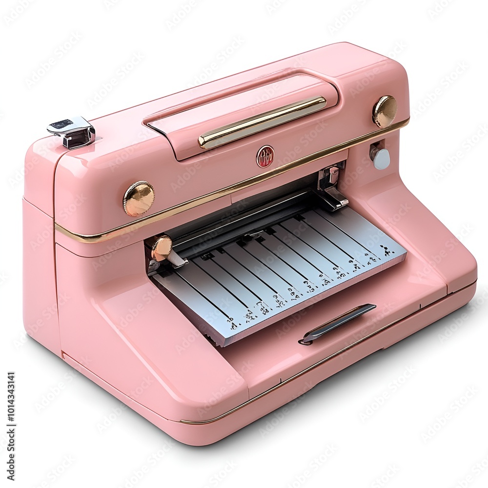 a pink machine with a white cover
a pink machine with a white cover