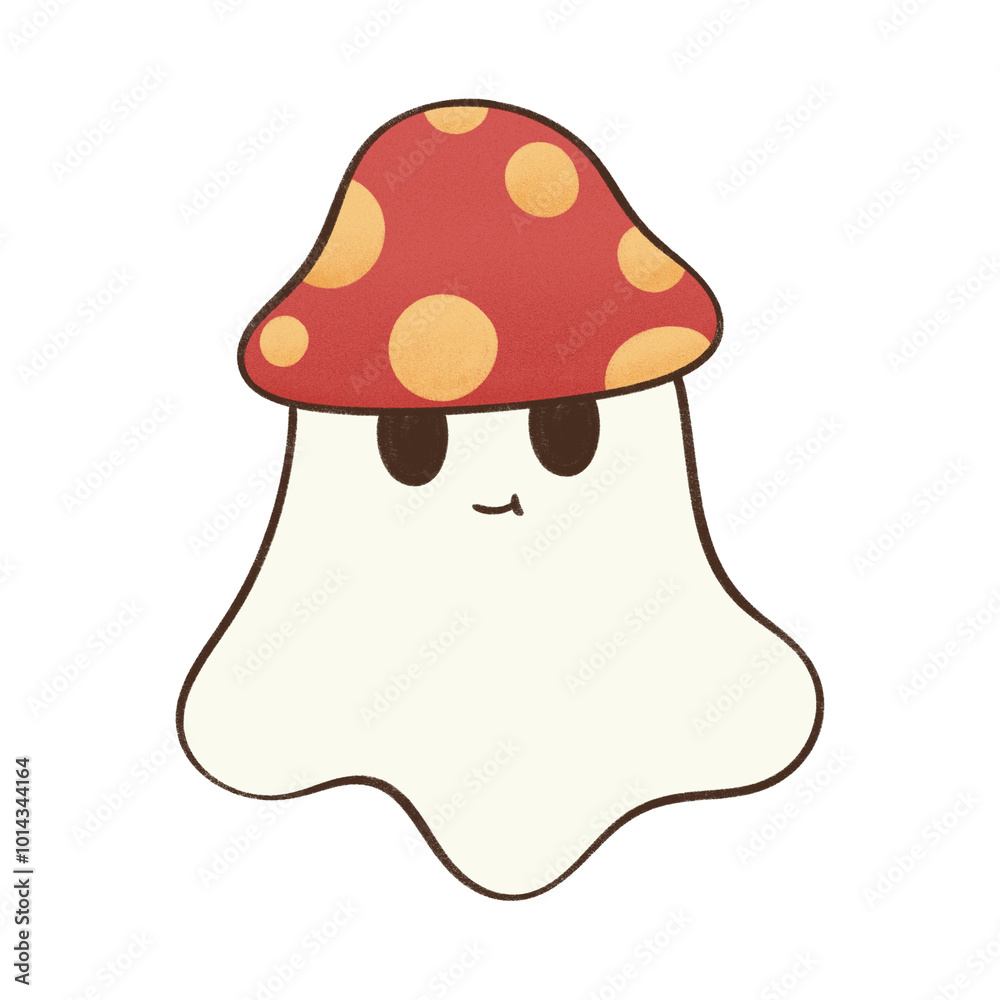 Halloween ghost wearing a mushroom hat Halloween ghost wearing a mushroom hat