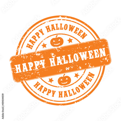 Happy Halloween stamp vector isolated on a white background