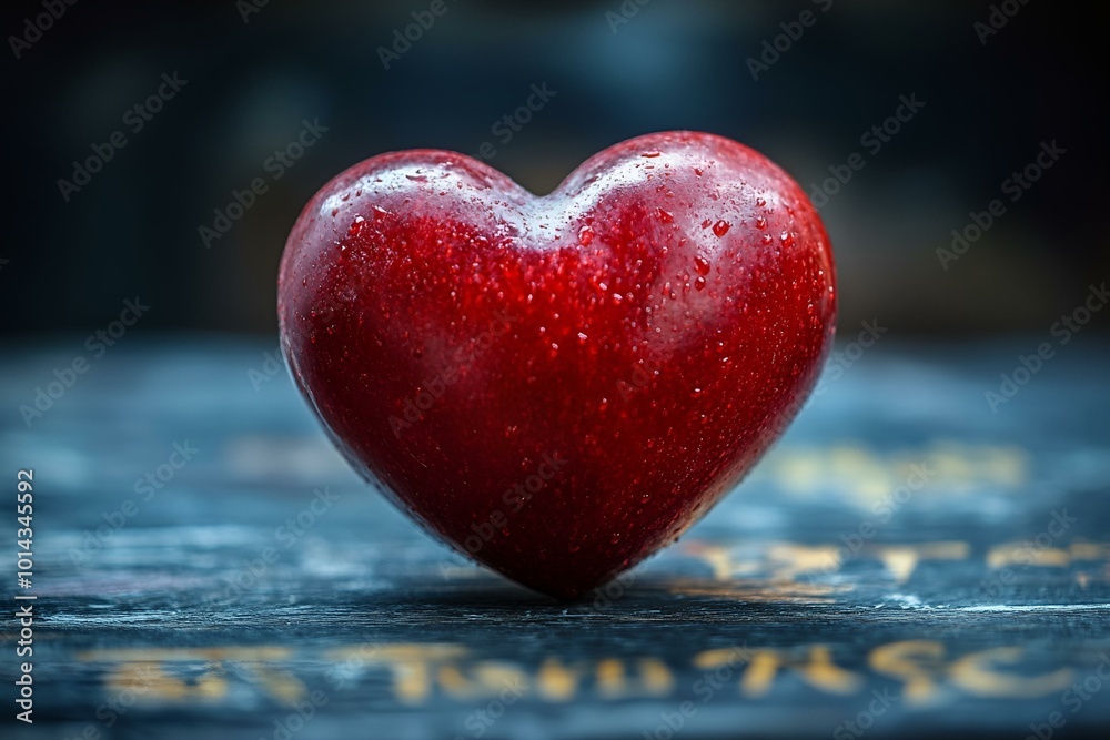 Obraz premium a red heart on a blue surface