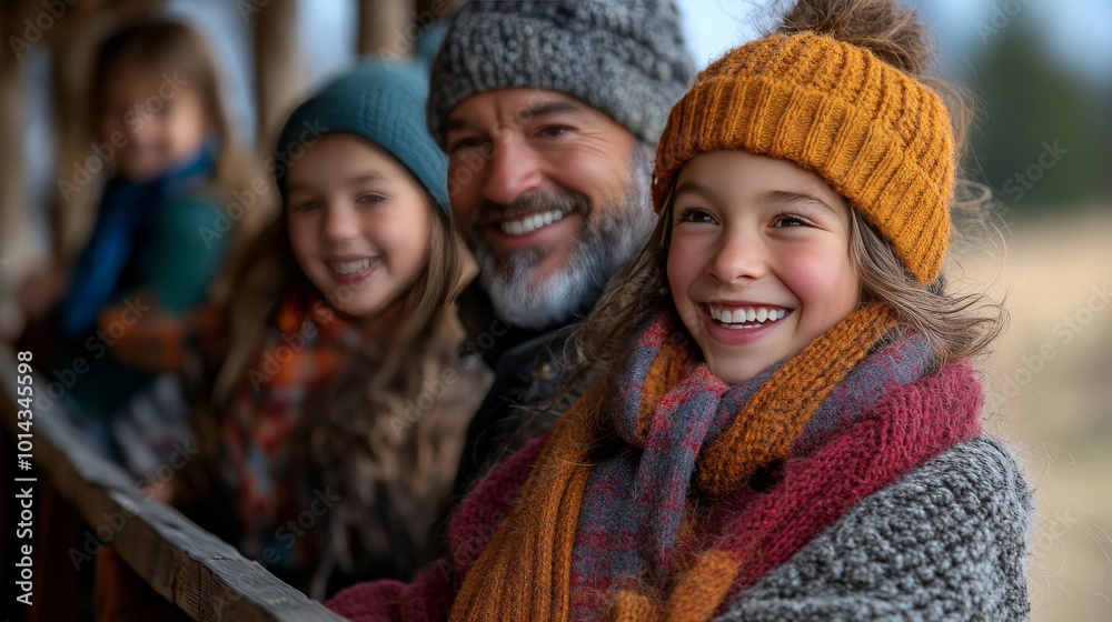 A family enjoying a fall hayride at a farm, with everyone bundled up in scarves and jackets A family enjoying a fall hayride at a farm, with everyone bundled up in scarves and jackets