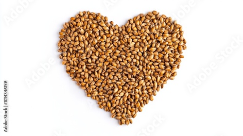 grain in the shape of a heart - isolated on white background