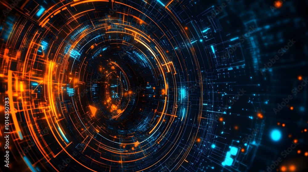 Obraz premium Abstract technology background. Hi-tech communication concept futuristic digital innovation background. Vector illustration. 