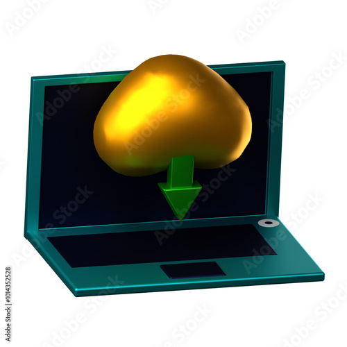 Cloud Download icon isolated on the white background   