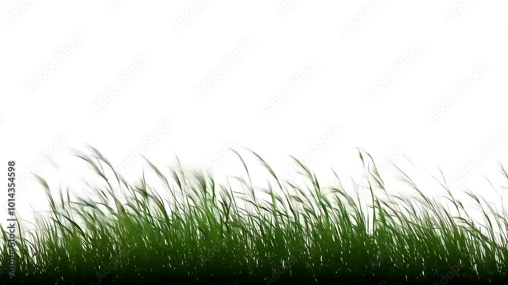 Witness beautiful movement high grass blowing wind olated alpha channel perfect digital composition projection mapping creative film projects green bush field garden long meadow plant scrub