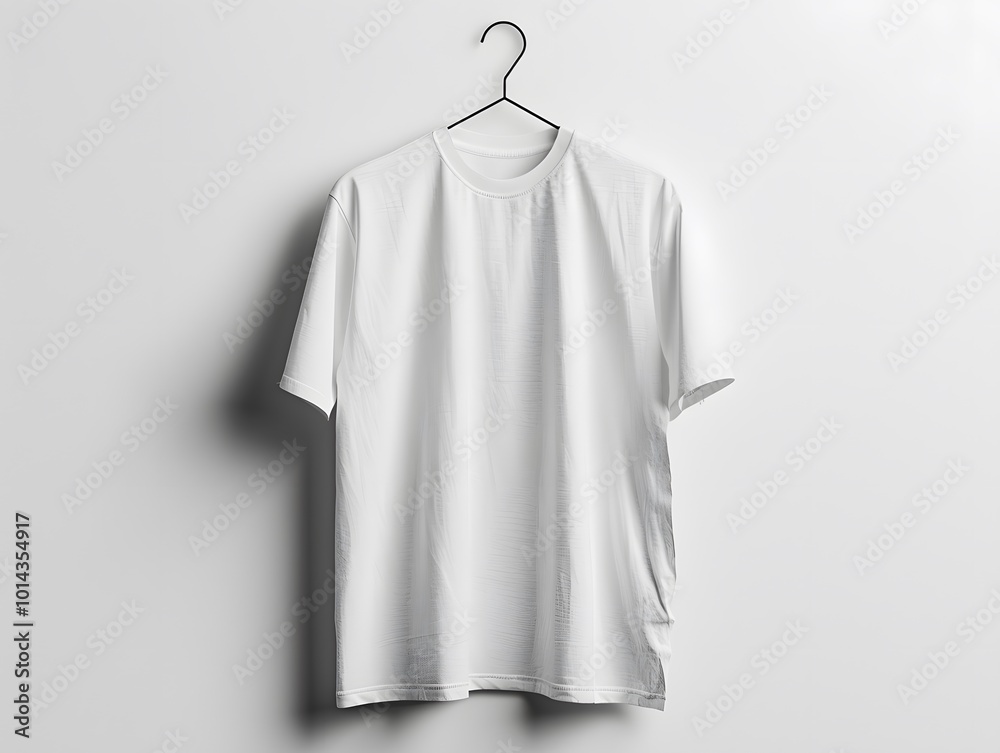 Blank White T-Shirt Mockup on a White Background Blank White T-Shirt Mockup on a White Background