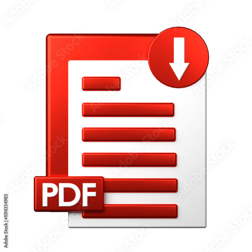 PDF Download file icon isolated on the white background 