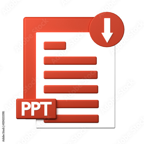 PPT Download file icon isolated on the white background 
