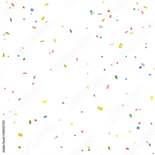 Bright and colorful confetti scattered against a transparent background, perfect for adding a festive touch to party invitations, celebration graphics, and event designs.