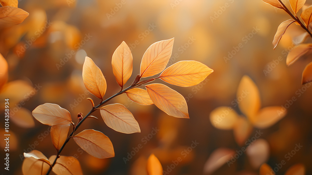 Brown plant leaves in autumn season, brown background Brown plant leaves in autumn season, brown background