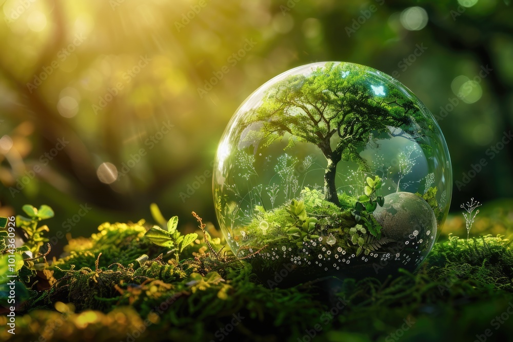 Protecting nature through green energy for eco friendly environment.